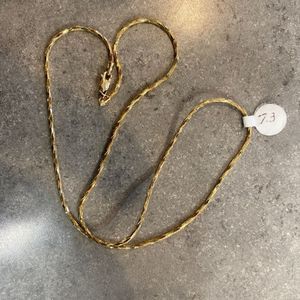 14K Solid Yellow Gold Twist Snake Chain 18”